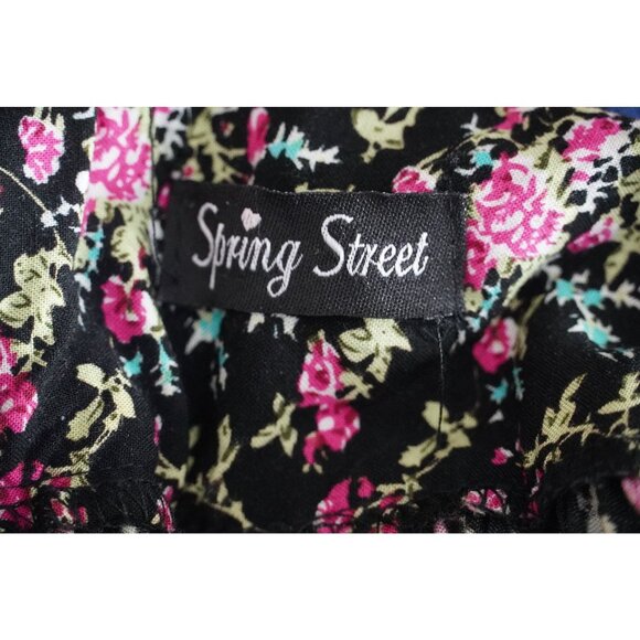 Vtg 90s Y2k Mini Skirt Floral Print by Spring Street Flouncy Belted Skater Ditzy - Picture 9 of 10